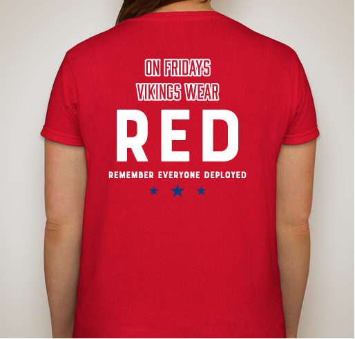 H-F R.E.D Fridays! Vikings Remember Everyone Deployed Fundraiser - unisex shirt design - back