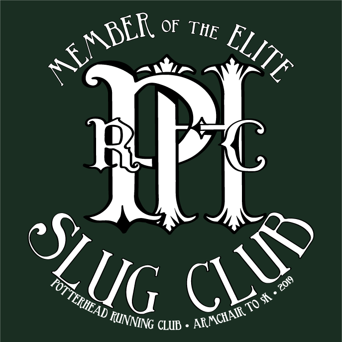 Slug Club Armchair to 5K shirt design - zoomed