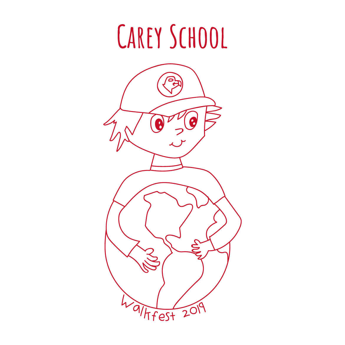 Carey School Walkfest 2019 shirt design - zoomed