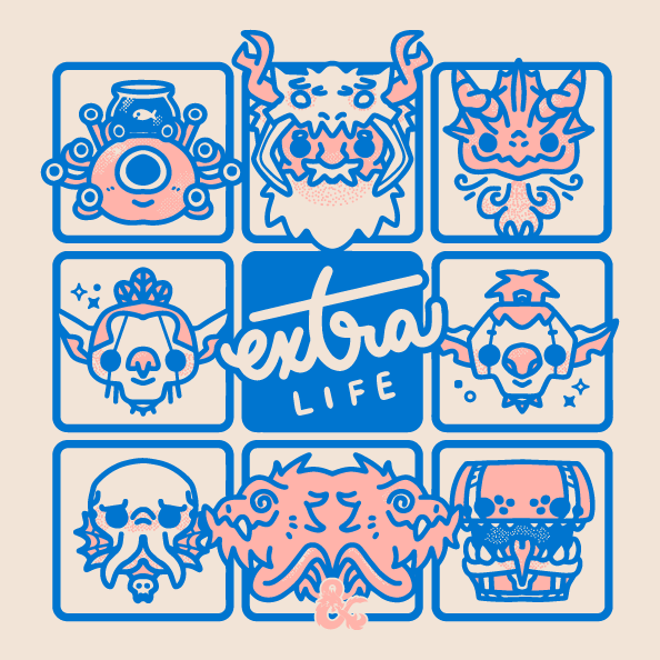 D&D Extra Life Monsters & Friends 2019 shirt design - zoomed