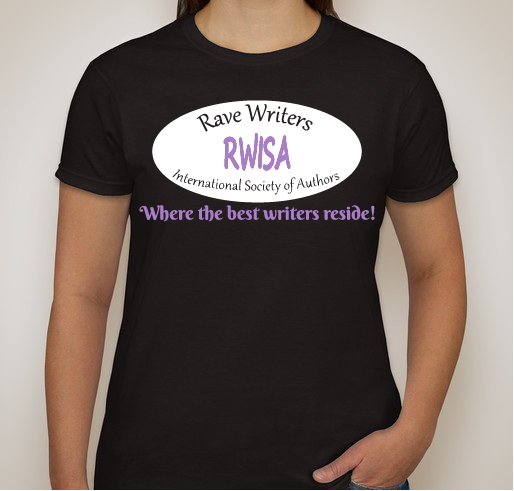 RWISA - RAVE WRITERS - INT'L SOCIETY OF AUTHORS Fundraiser - unisex shirt design - front
