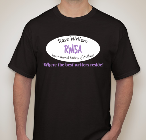 RWISA - RAVE WRITERS - INT'L SOCIETY OF AUTHORS Fundraiser - unisex shirt design - front
