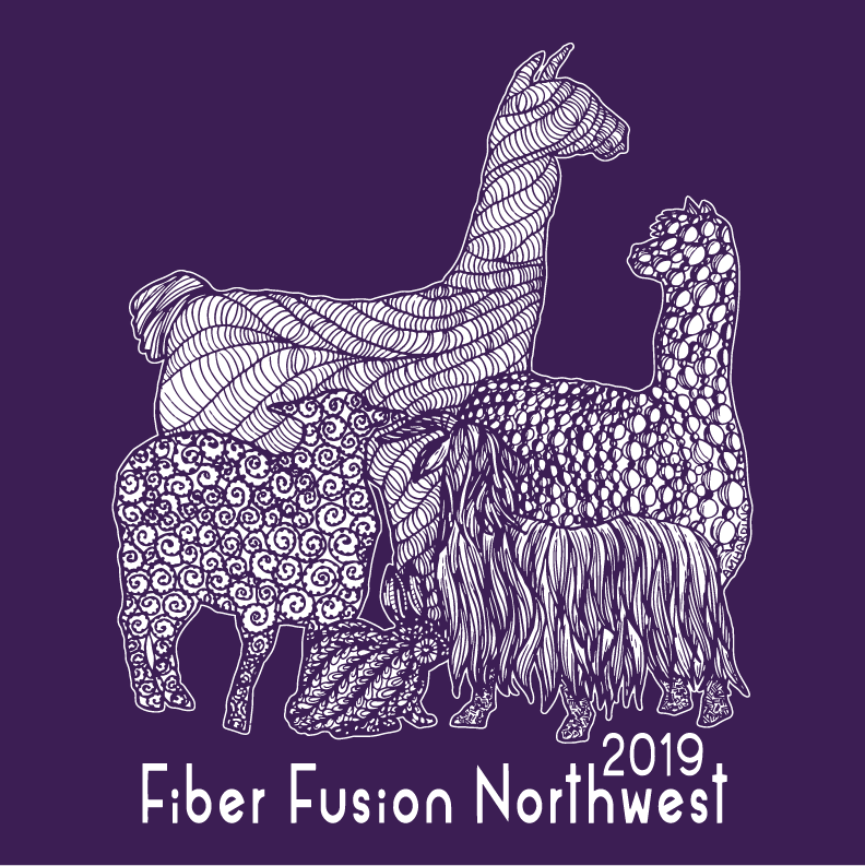 Fiber Fusion Northwest 2019 Fundraiser shirt design - zoomed