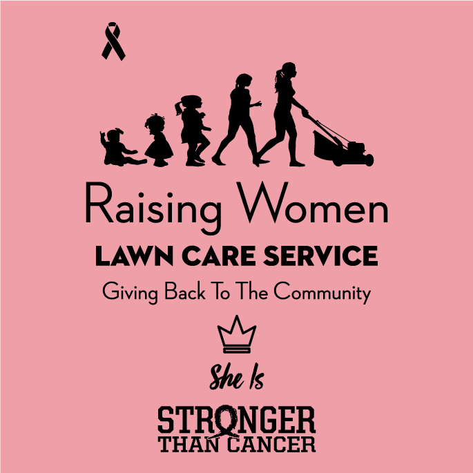 Mowing for Breast Cancer - Women shirt design - zoomed