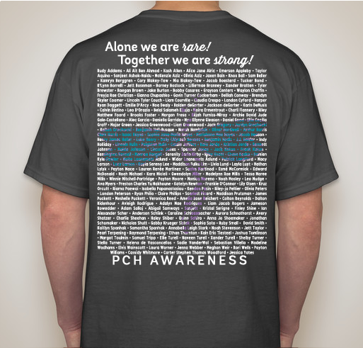 PCH Awareness - Back for a limited time only!! Fundraiser - unisex shirt design - back