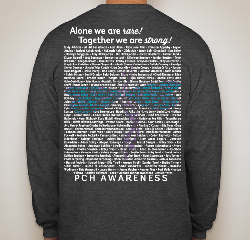 PCH Awareness Fundraiser - unisex shirt design - back