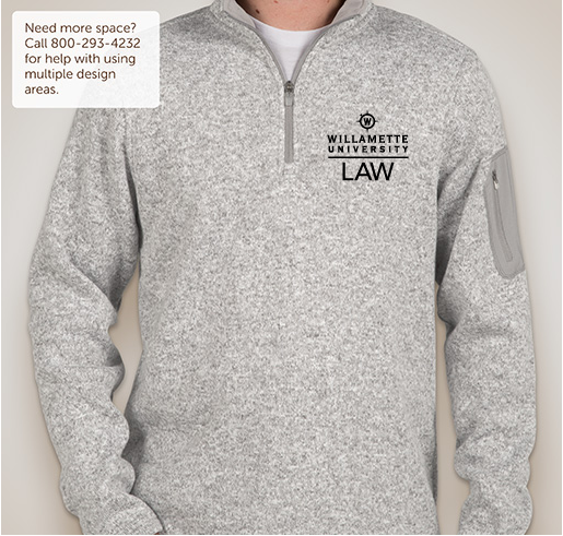 Willamette Law Quarter Zip - Embroidered shirt design - zoomed