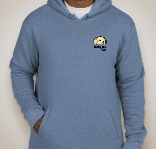 Lucky Lab Rescue and Adoption Sweat Shirt Hoodie for Winter Fundraiser - unisex shirt design - front