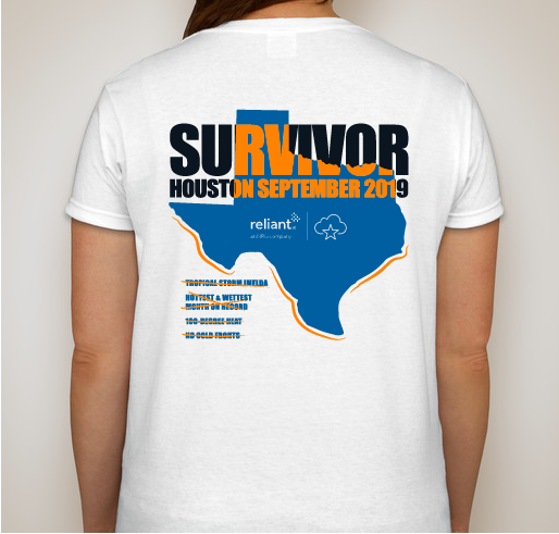 Space City Weather 2019 fundraiser — September survivor t-shirt Fundraiser - unisex shirt design - back