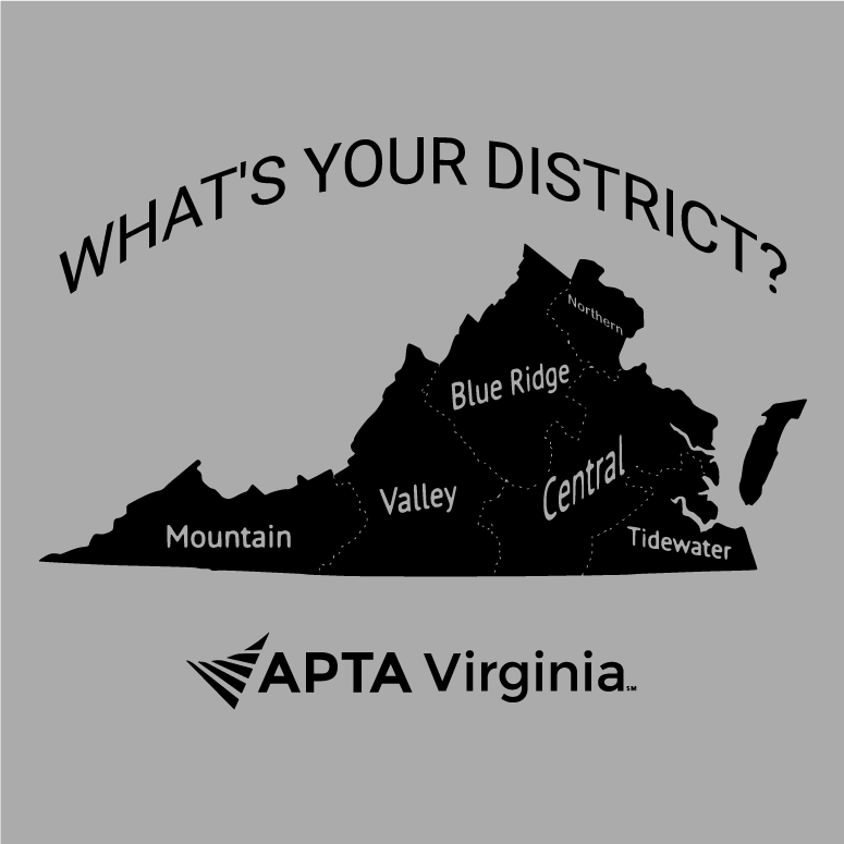Virginia Physical Therapy Association Student SIG Fundraiser shirt design - zoomed