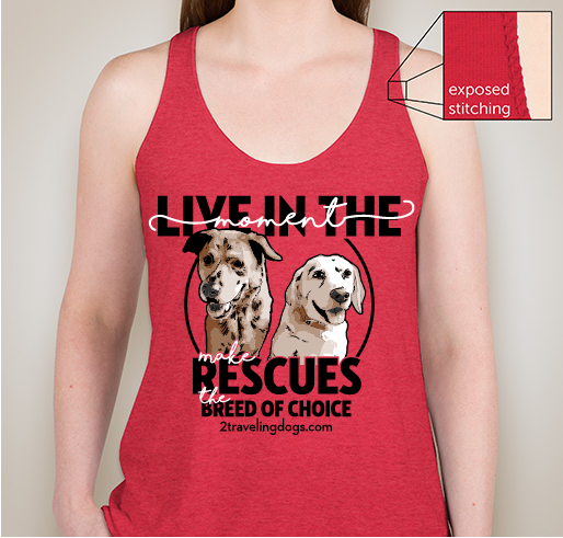 The 2 Traveling Dogs "Live In The Moment" Tour Fundraiser - unisex shirt design - front