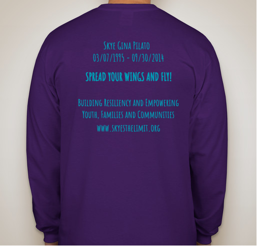 Anniversary Celebration.... Skye's the Limit! Foundation, Spreading Our Wings Fundraiser - unisex shirt design - back