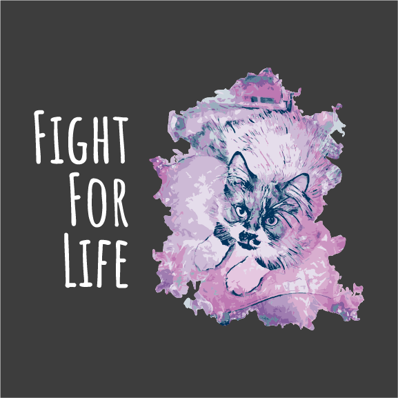 Funding treatment for shelter cats with FIP shirt design - zoomed