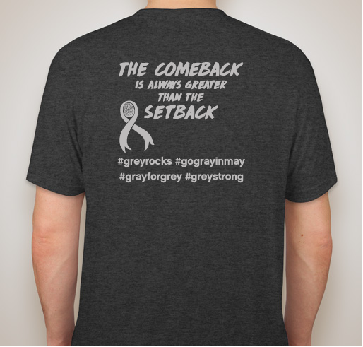 Bonac Baseball Goes Grey in May Fundraiser - unisex shirt design - back