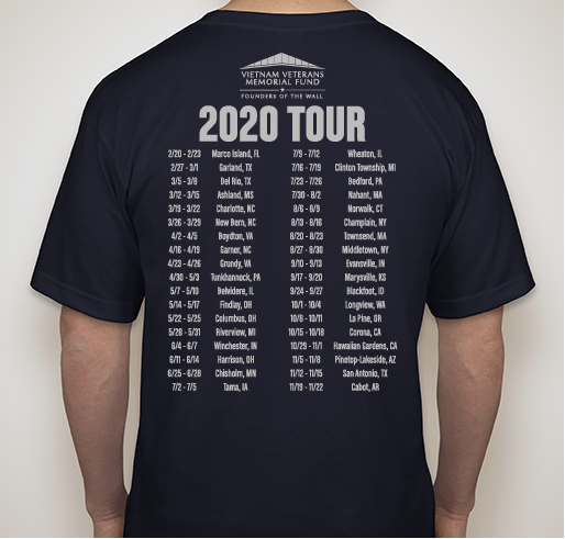 VVMF's The Wall That Heals 2020 Tour Fundraiser - unisex shirt design - back