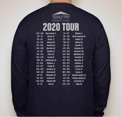VVMF's The Wall That Heals 2020 Tour Fundraiser - unisex shirt design - back