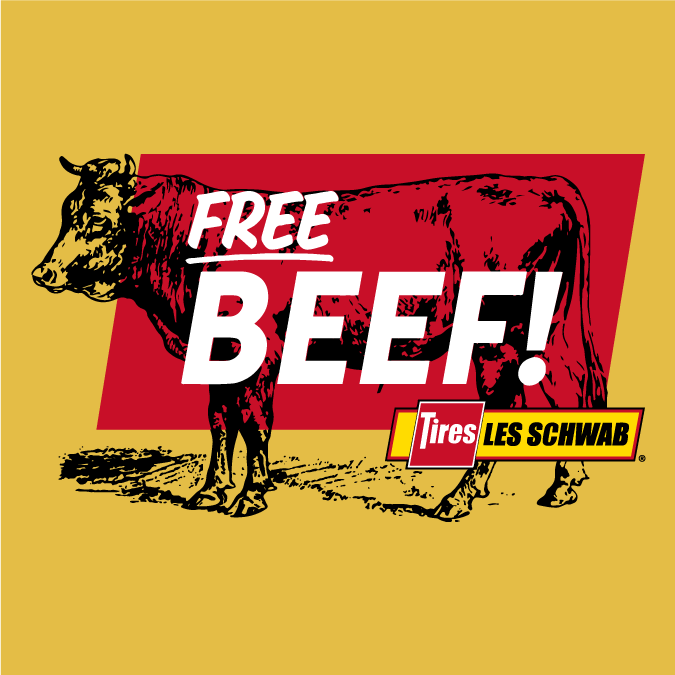 Les Schwab Brings Back Free Beef for the Oregon Food Bank shirt design - zoomed