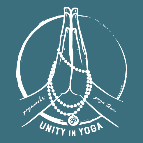 YogaWorks and Yoga Tree Unity In Yoga Fundraiser shirt design - zoomed