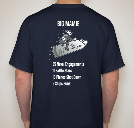Fundraiser for USS Massachusetts BB-59 on this 75th Anniversary of the end of WW2 Fundraiser - unisex shirt design - back