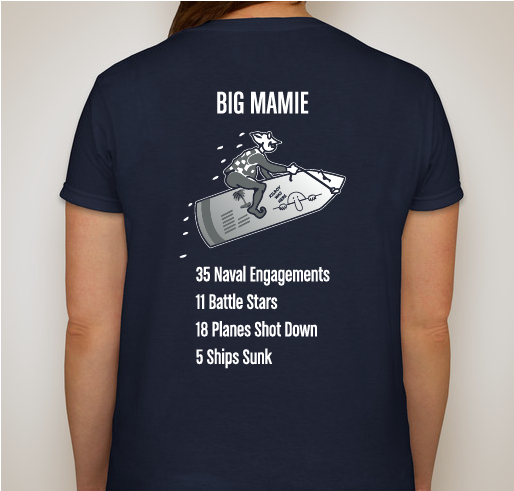 Fundraiser for USS Massachusetts BB-59 on this 75th Anniversary of the end of WW2 Fundraiser - unisex shirt design - back