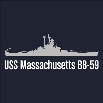 Fundraiser for USS Massachusetts BB-59 on this 75th Anniversary of the end of WW2 shirt design - zoomed