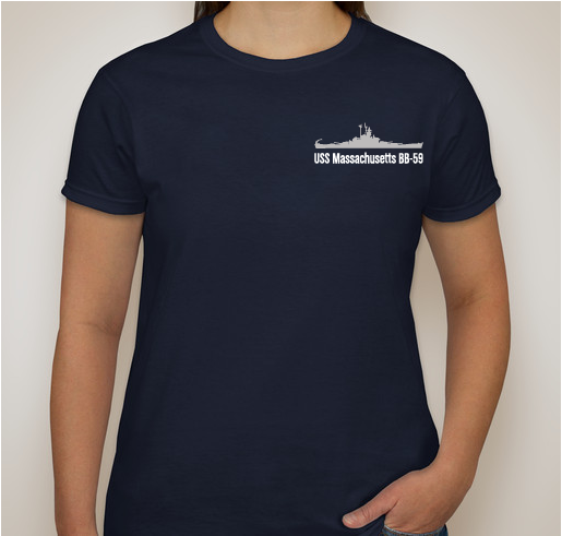 Fundraiser for USS Massachusetts BB-59 on this 75th Anniversary of the end of WW2 Fundraiser - unisex shirt design - front
