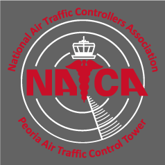 NATCA Peoria Air Traffic Control Tower Covid-19 Relief Fundraiser shirt design - zoomed