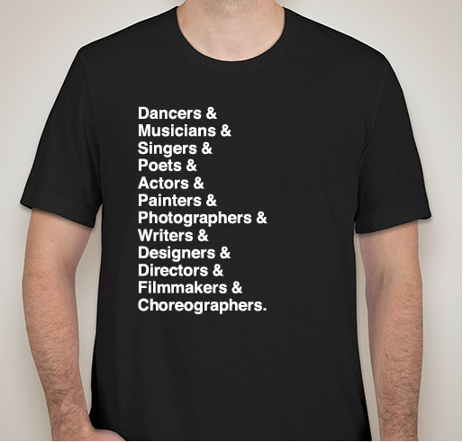 #ArtistsAreEssential Fundraiser - unisex shirt design - front