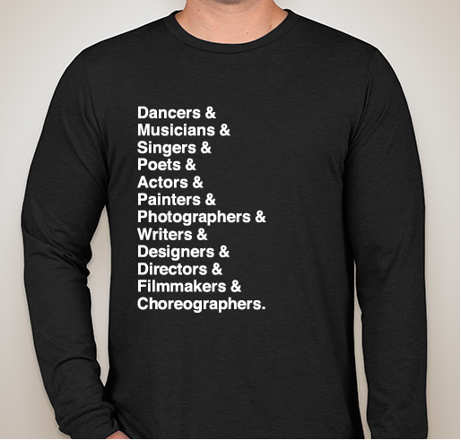#ArtistsAreEssential Fundraiser - unisex shirt design - front