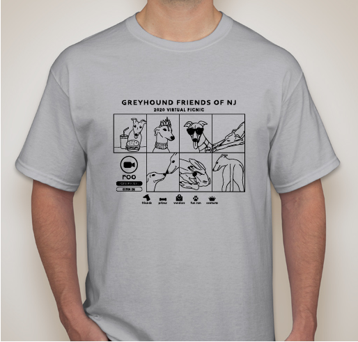 It's a Virtual Greyhound Picnic! Fundraiser - unisex shirt design - front