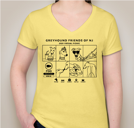It's a Virtual Greyhound Picnic! Fundraiser - unisex shirt design - front