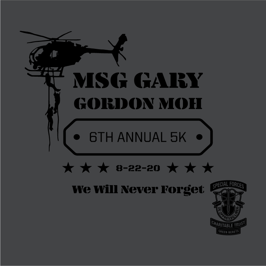 MSG Gary Gordon, Medal of Honor Memorial 5K shirt design - zoomed