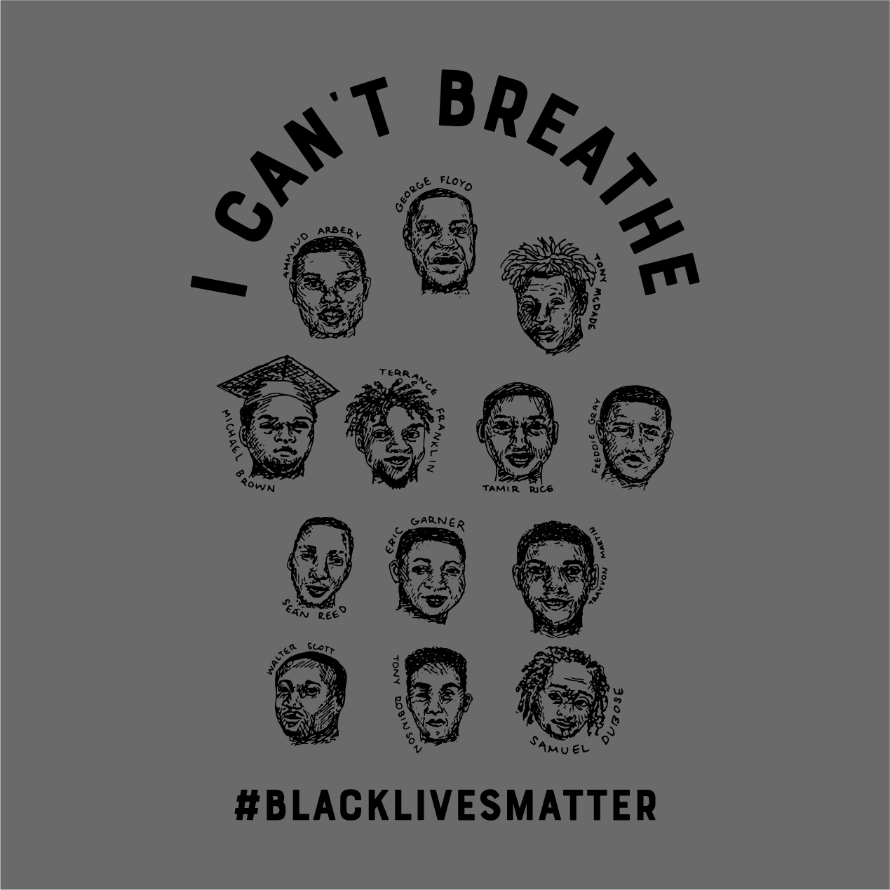 "I Can't Breathe" shirt design - zoomed