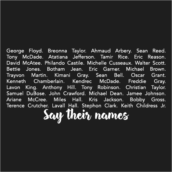 Say Their Names shirt design - zoomed