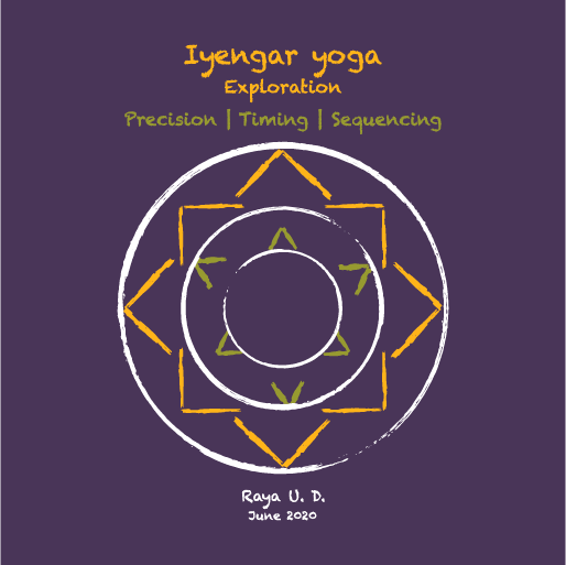 Exploration of Iyengar Yoga with Raya U.D. - Sponsored by IYANC/ IYASCUS / IYAGNY shirt design - zoomed