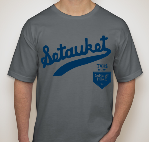 "Safe at Home", Original 1950's Setauket Baseball Logo T-Shirt, honoring Hub Edwards Fundraiser - unisex shirt design - front
