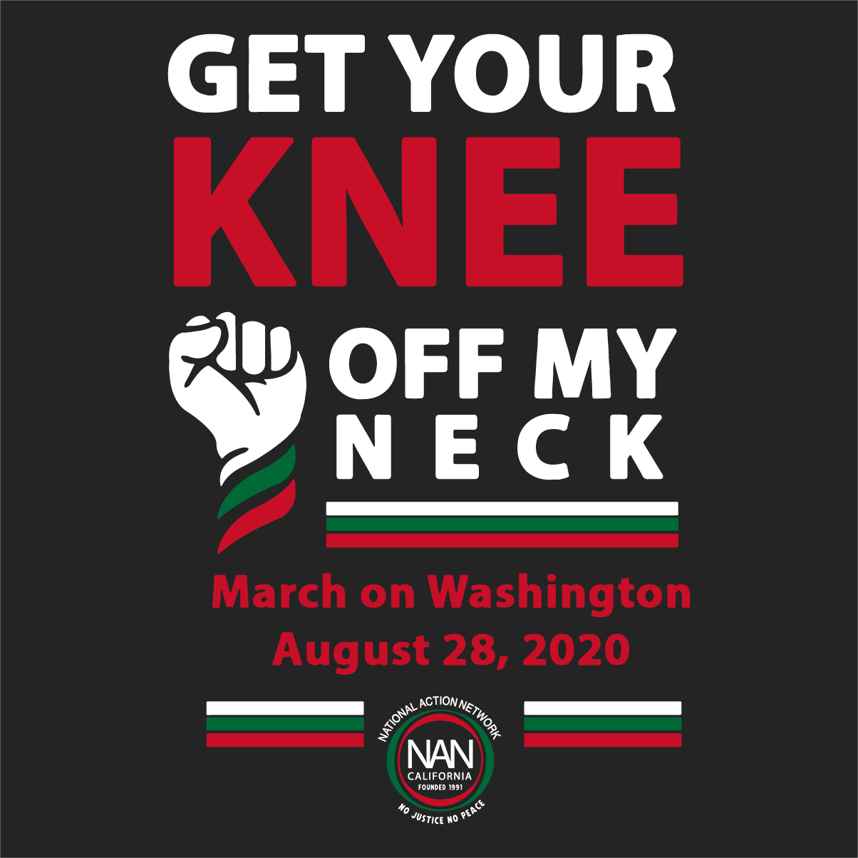 CA State National Action Network March on Washington Fundraiser shirt design - zoomed