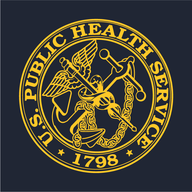 USPHS Pullover Hoodie in Navy/Gold shirt design - zoomed