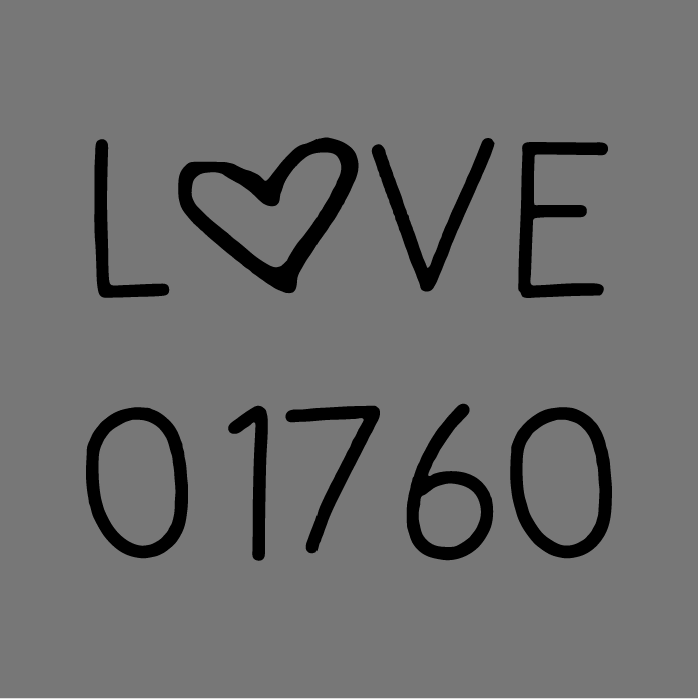 LOVE 01760 t-shirts to benefit Natick Service Council shirt design - zoomed