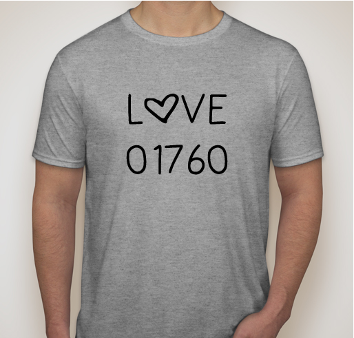 LOVE 01760 t-shirts to benefit Natick Service Council Fundraiser - unisex shirt design - small