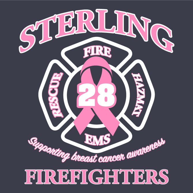 Sterling Firefighters - Breast Cancer Awareness T-Shirt Fundraiser shirt design - zoomed