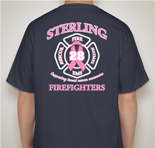 Sterling Firefighters - Breast Cancer Awareness T-Shirt Fundraiser Fundraiser - unisex shirt design - back