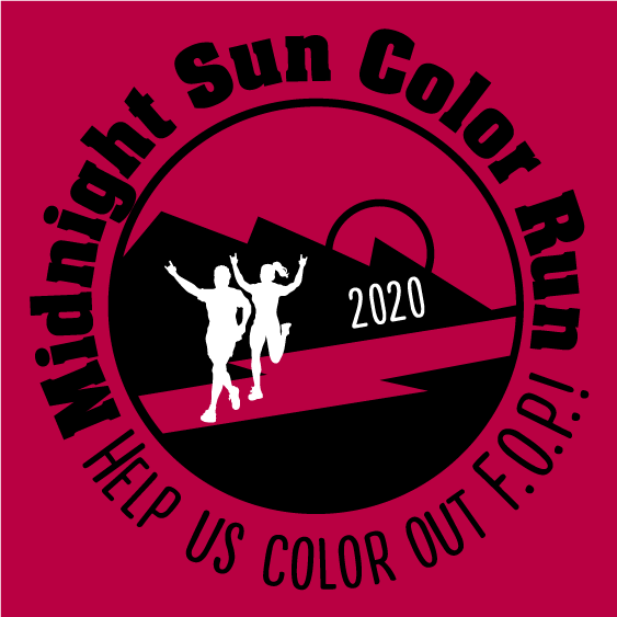2020 Midnight Sun Color Run to benefit I.F.O.P.A shirt design - zoomed