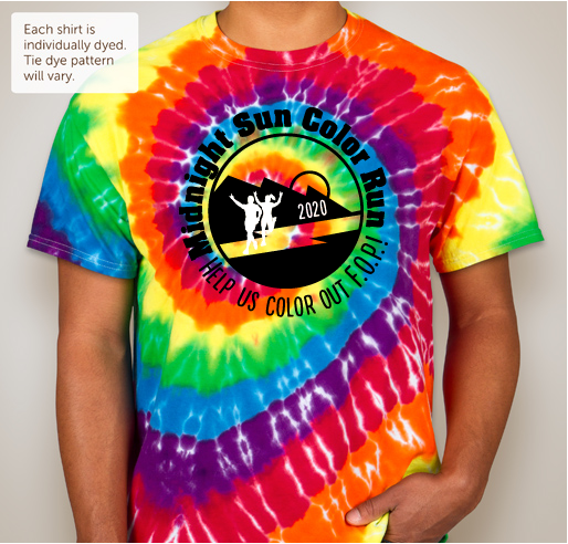 2020 Midnight Sun Color Run to benefit I.F.O.P.A Fundraiser - unisex shirt design - front