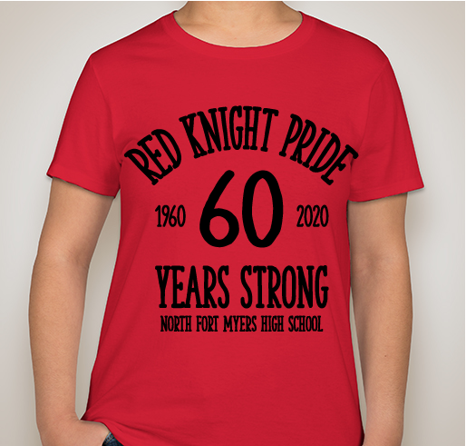 Design 1: Retro One Color "Red Knight Pride! 60 Years Strong!" Fundraiser - unisex shirt design - front