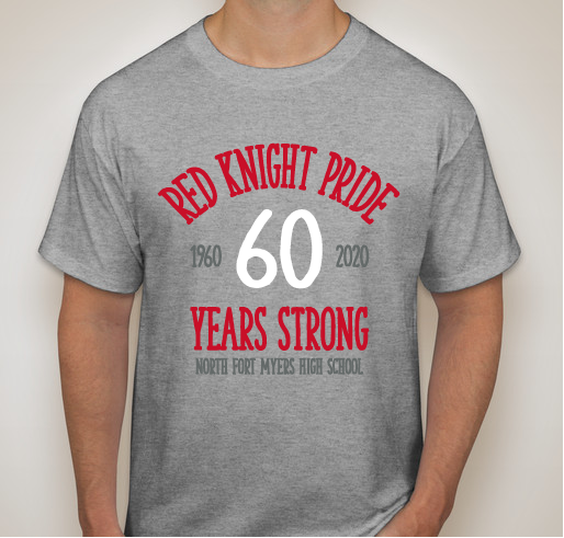 Design 2: Retro Multi Color "Red Knight Pride! 60 Years Strong!" Fundraiser - unisex shirt design - front
