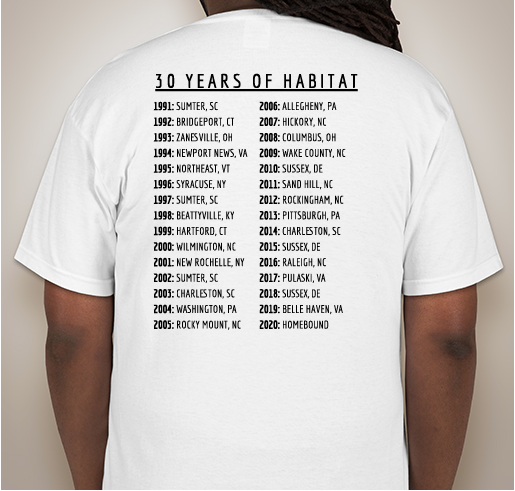 Habitat At Home 2020 Fundraiser - unisex shirt design - back