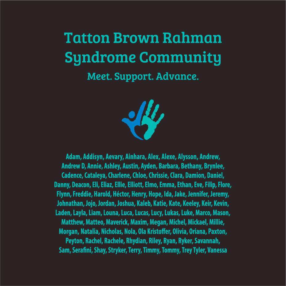Tatton Brown Rahman Syndrome Community shirt design - zoomed