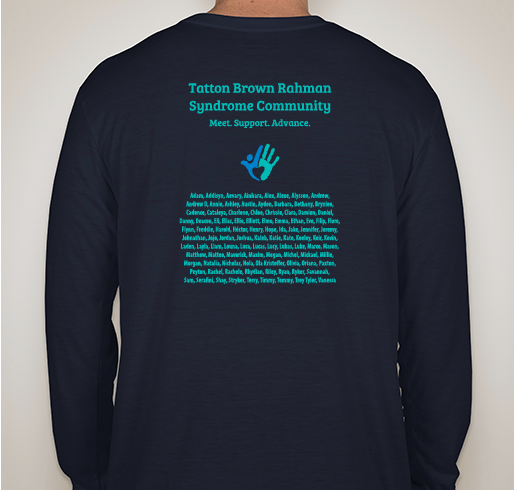 Tatton Brown Rahman Syndrome Community Fundraiser - unisex shirt design - back