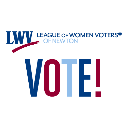 League of Women Voters of Newton - Wear a mask & VOTE fundraiser shirt design - zoomed